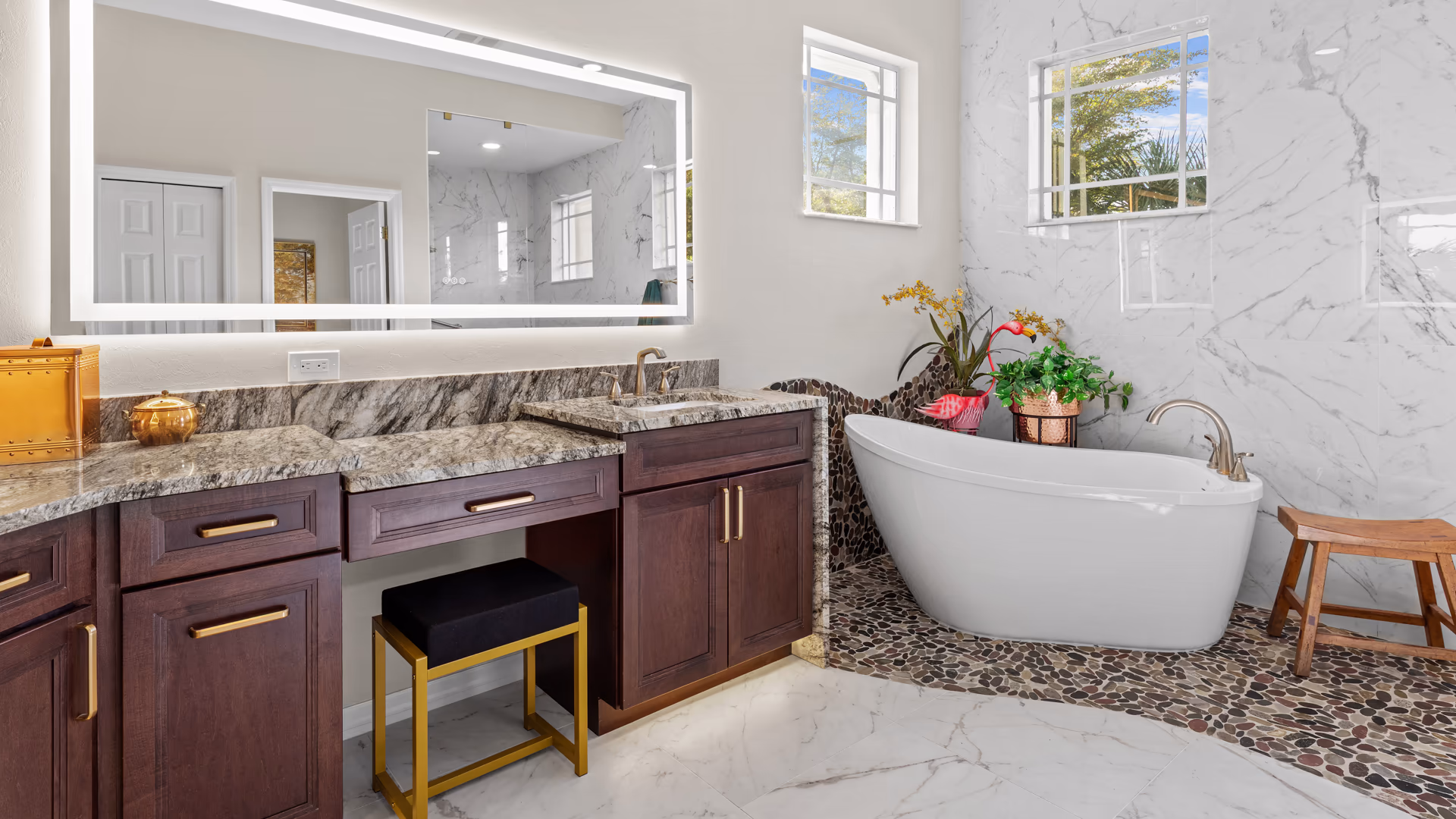 Bathroom renovation with a walk-in shower and glass enclosure