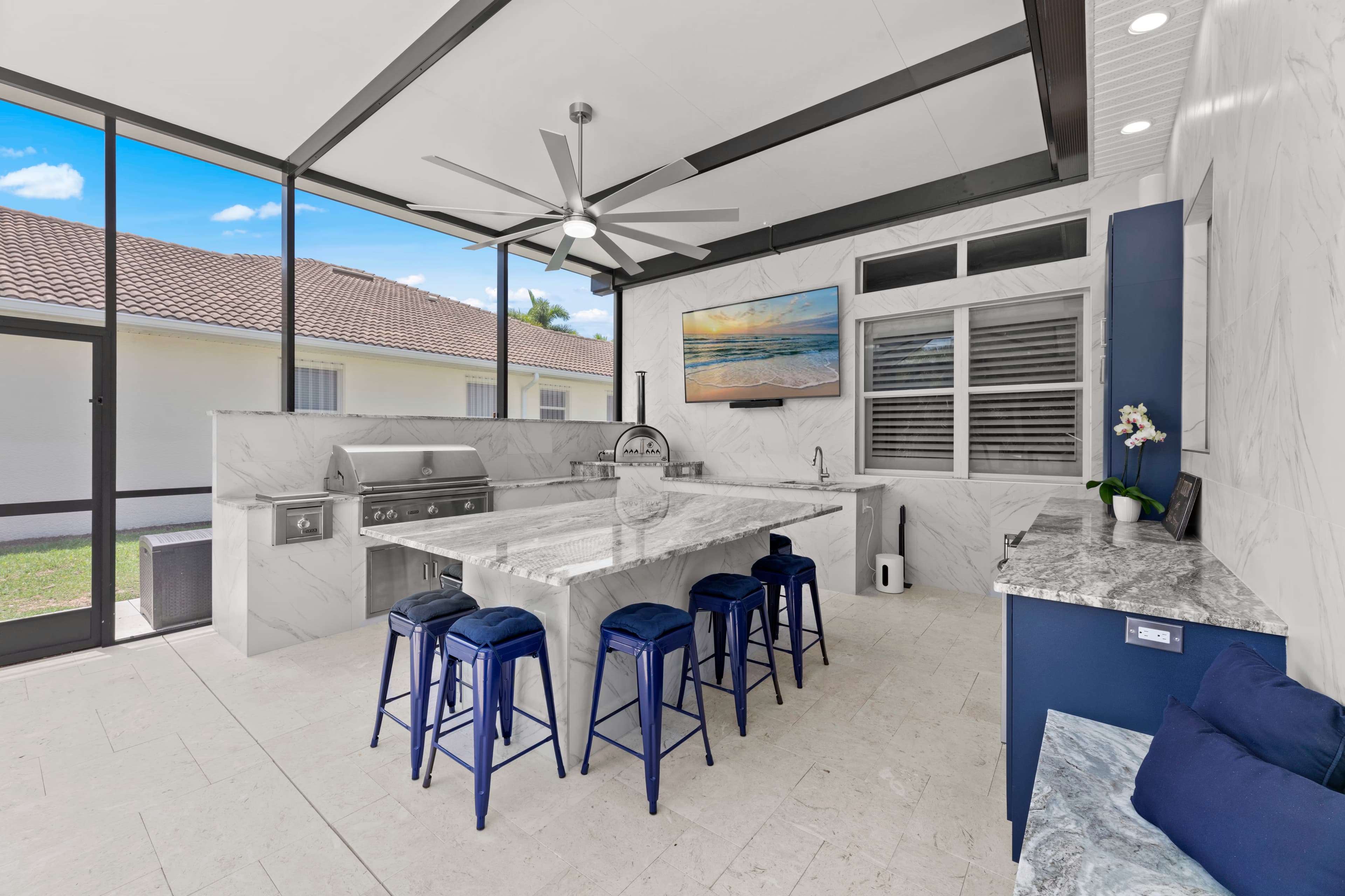 Custom outdoor kitchen project in Bonita Springs by HomeWorks Construction